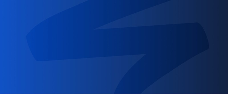 Blue background with a gradient and dynamic angular shapes.